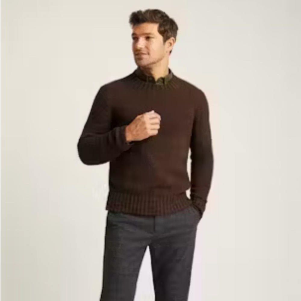 BONOBOS Men’s Wool Alpaca Crew Neck Sweater, Size Large